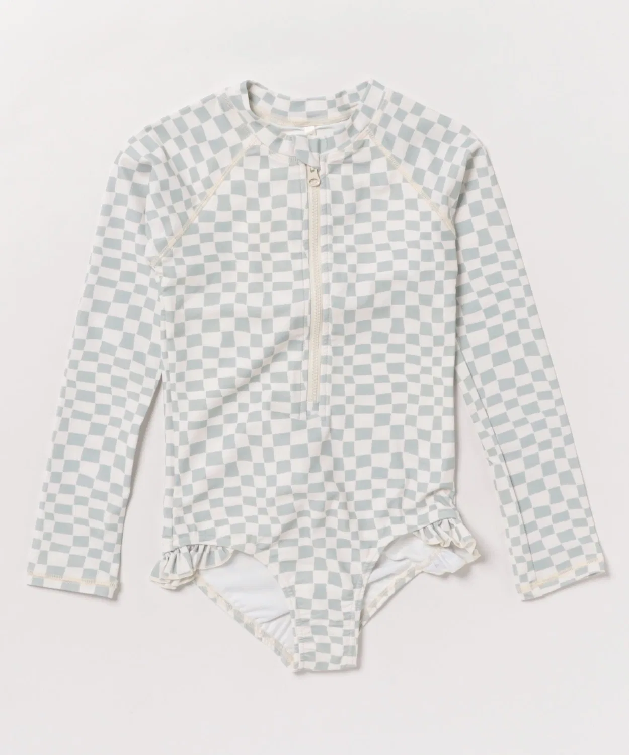 Детский рашгард-комбинезон с длинным рукавомRylee + Cru, White/Green