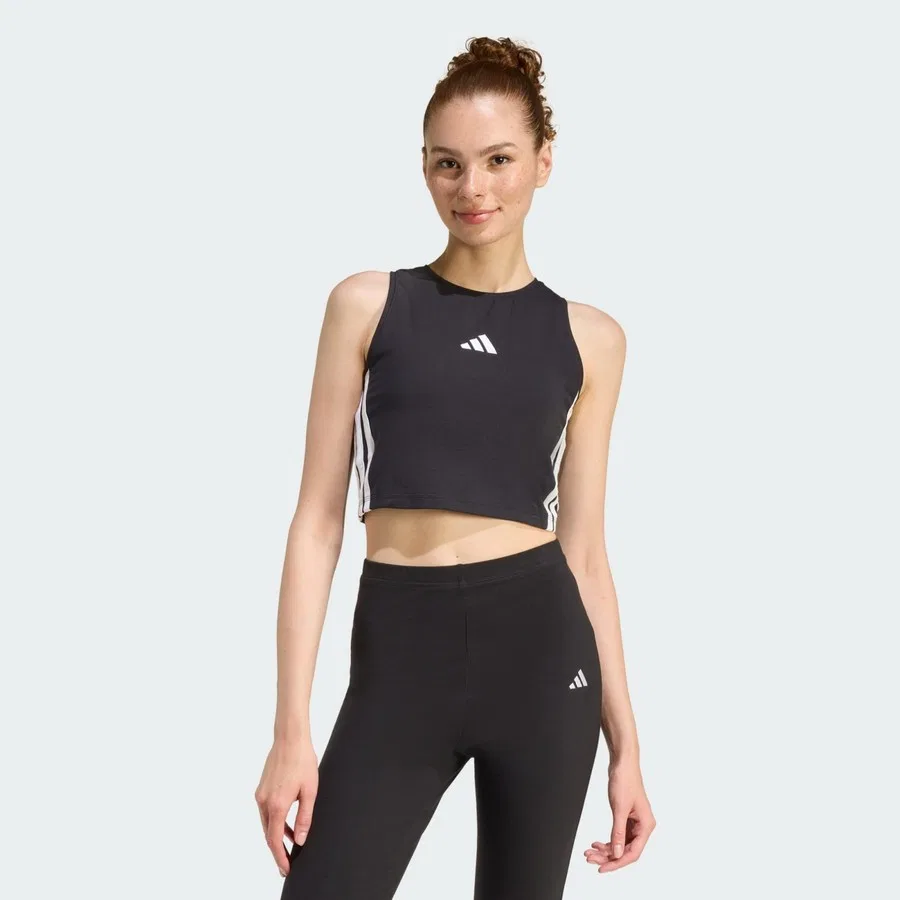 Женский утепленный топ без рукавов Essentials 3-Stripes Padded Tank adidas, Черный