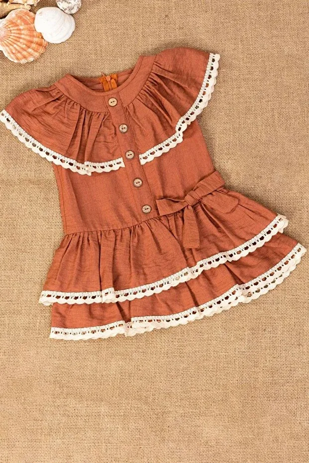 Детское платье для девочек с оборками Lumo Bella Kids, Orange
