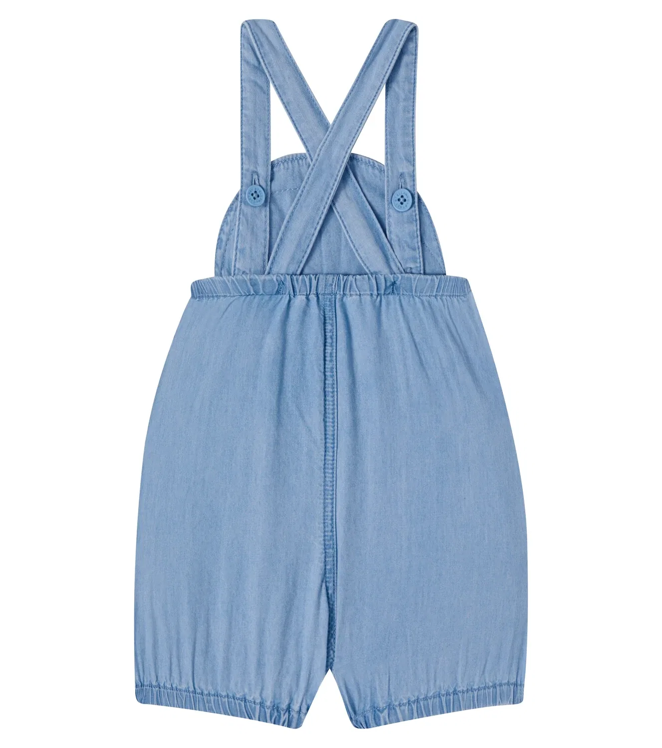 Комбинезон из хлопкового шамбре с вышивкой Stella Mccartney Kids, голубой — фото 2