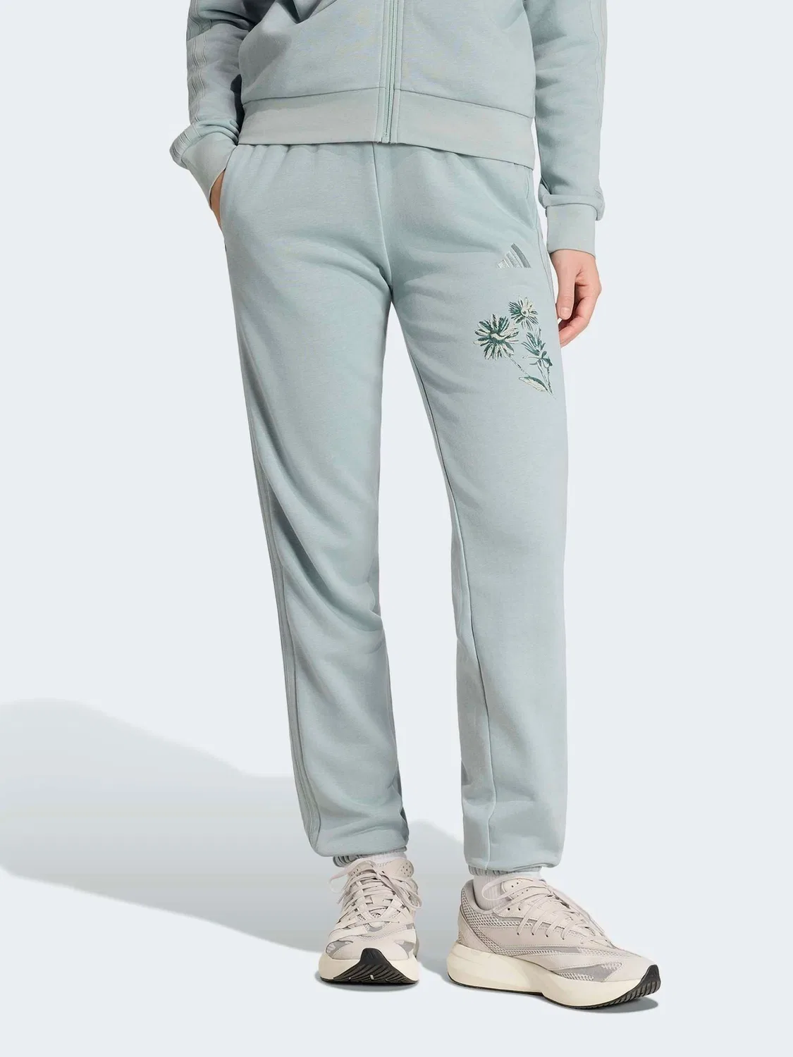 Джоггеры French Terry с 3 полосками adidas, зеленый