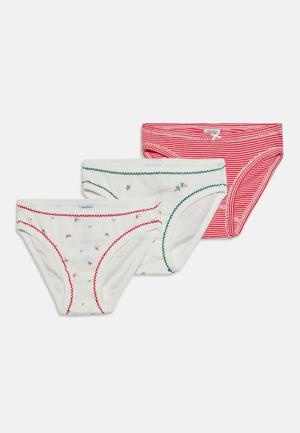 Комплект из 3 трусиков Petit cote Petit Bateau, White/Red
