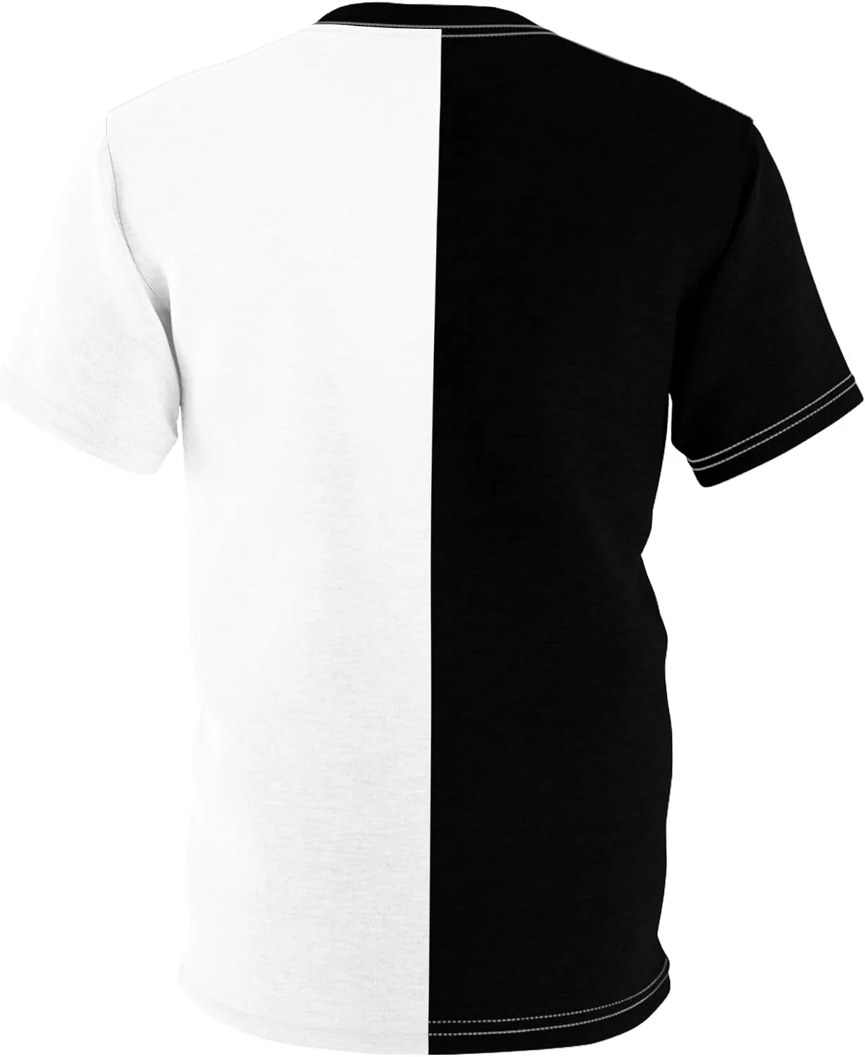 Футболка с контрастными половинами белого и черного цвета, Regular Fit, White Stitching — фото 3