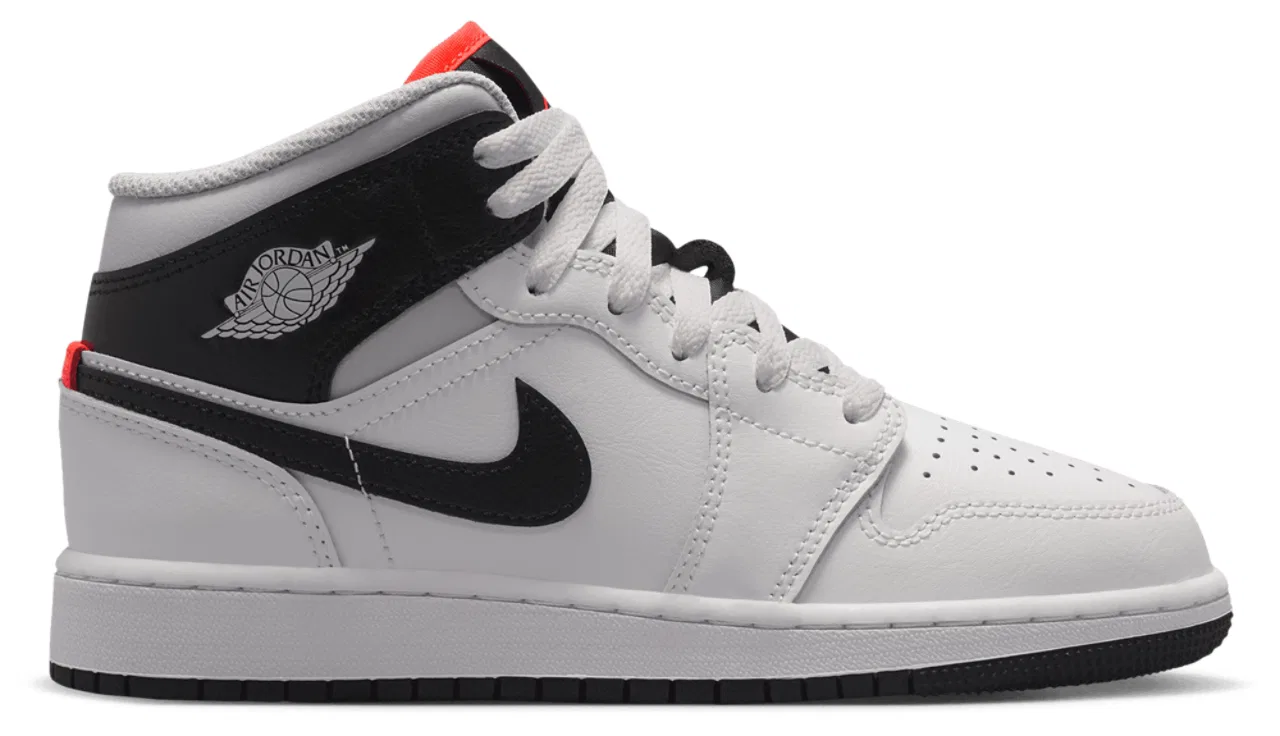 Кроссовки для мальчиков AJ 1 Mid Jordan, цвет Summit White/Black/Infrared