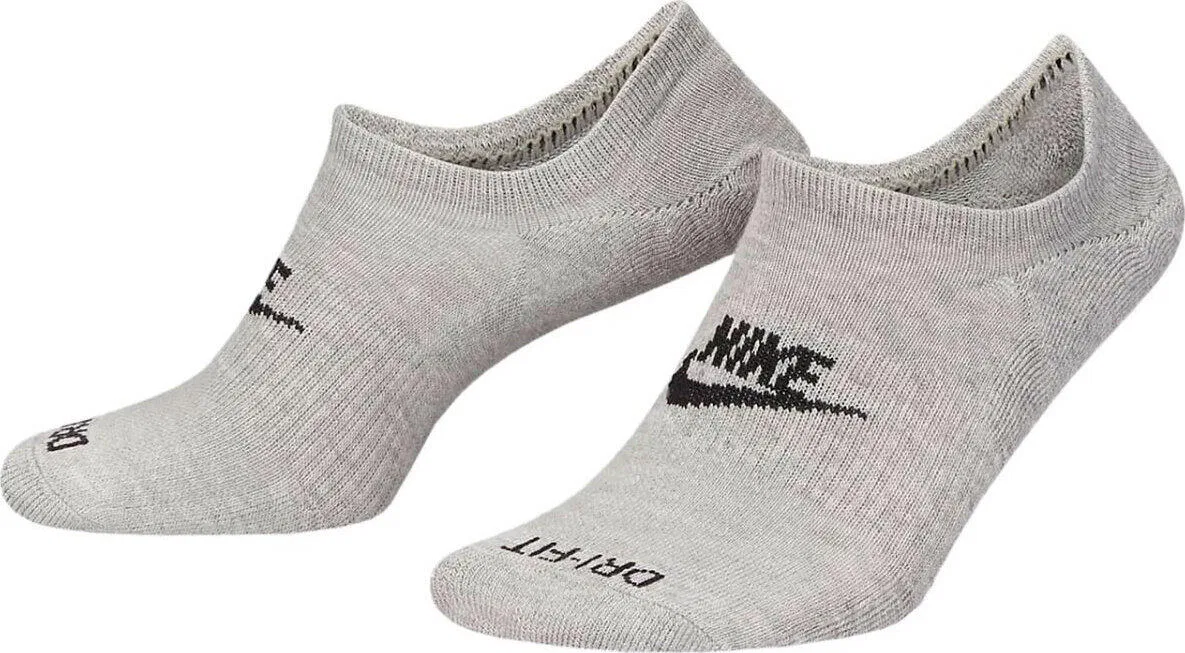 Мужские носки с низким вырезом Nike Dri-FIT, 3 пары, Серый