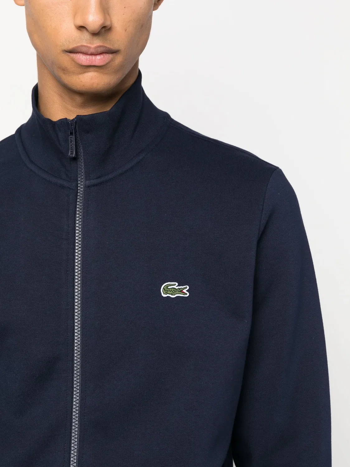 Толстовка с высоким воротником и застежкой на молнии Lacoste, темно-синий — фото 2