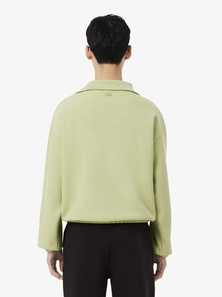 Свитшот с полузастежкой-молнией, Diamond Logo LACOSTE, Olive — фото 3