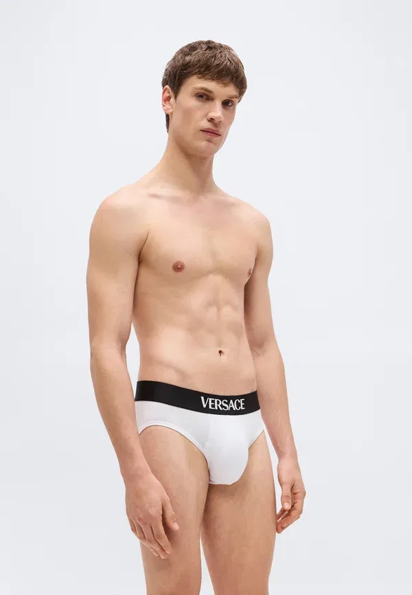 Комплект из 3 трусов с логотипом Essential Versace, белый — фото 4