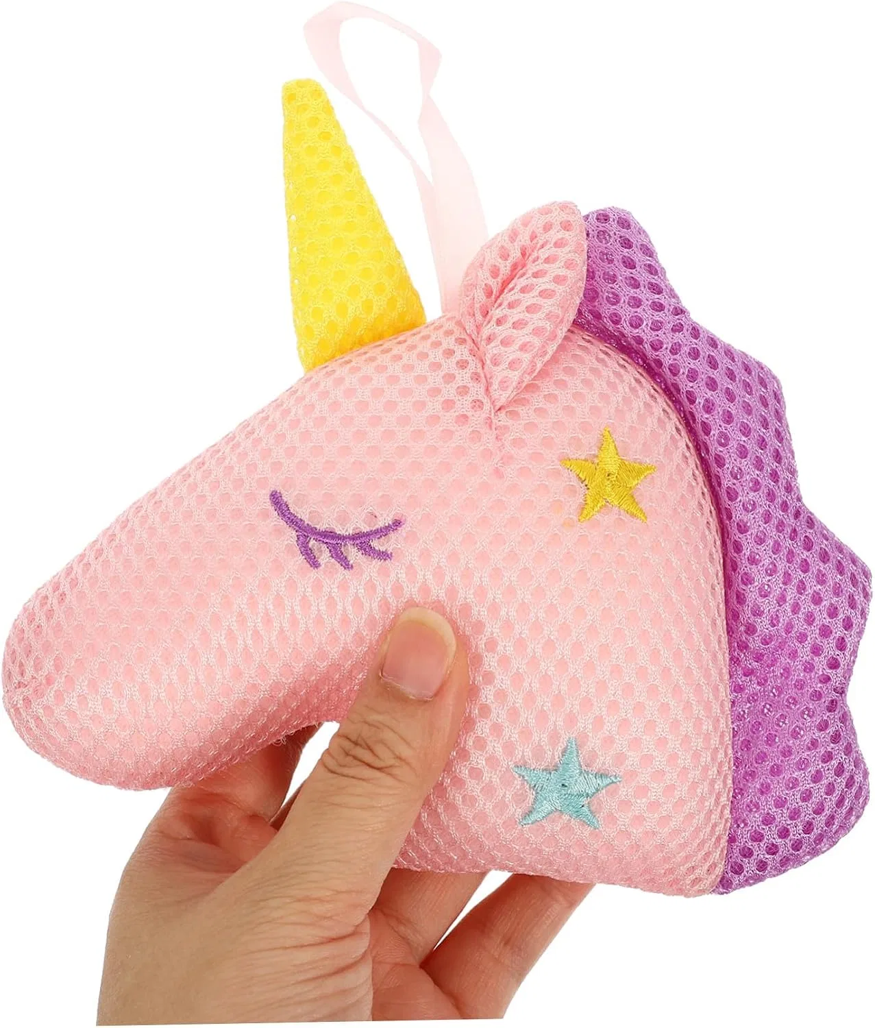 Мочалка для душа Einhorn, Didiseaon, 2 шт, 16x10x5 см, Белый, Розовый — фото 3
