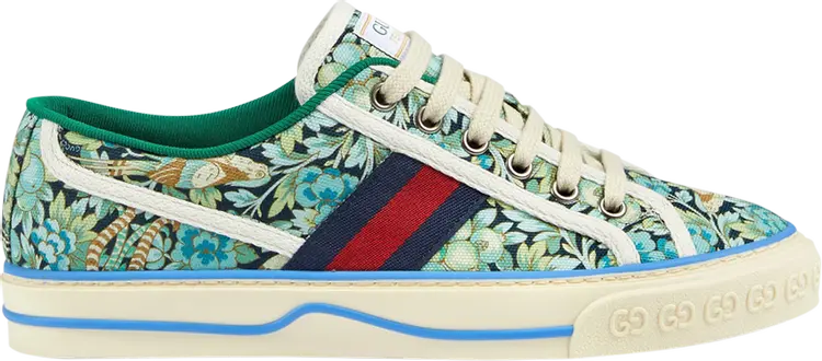 Кроссовки Liberty of London x Gucci Wmns Tennis 1977 Floral - Light Blue Green, зеленый