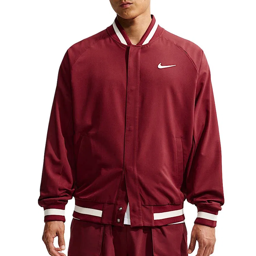 Мужская куртка-бомбер с бейсбольным воротником Team Red/Light Ivory White Nike, Team Red/Light Ivory White