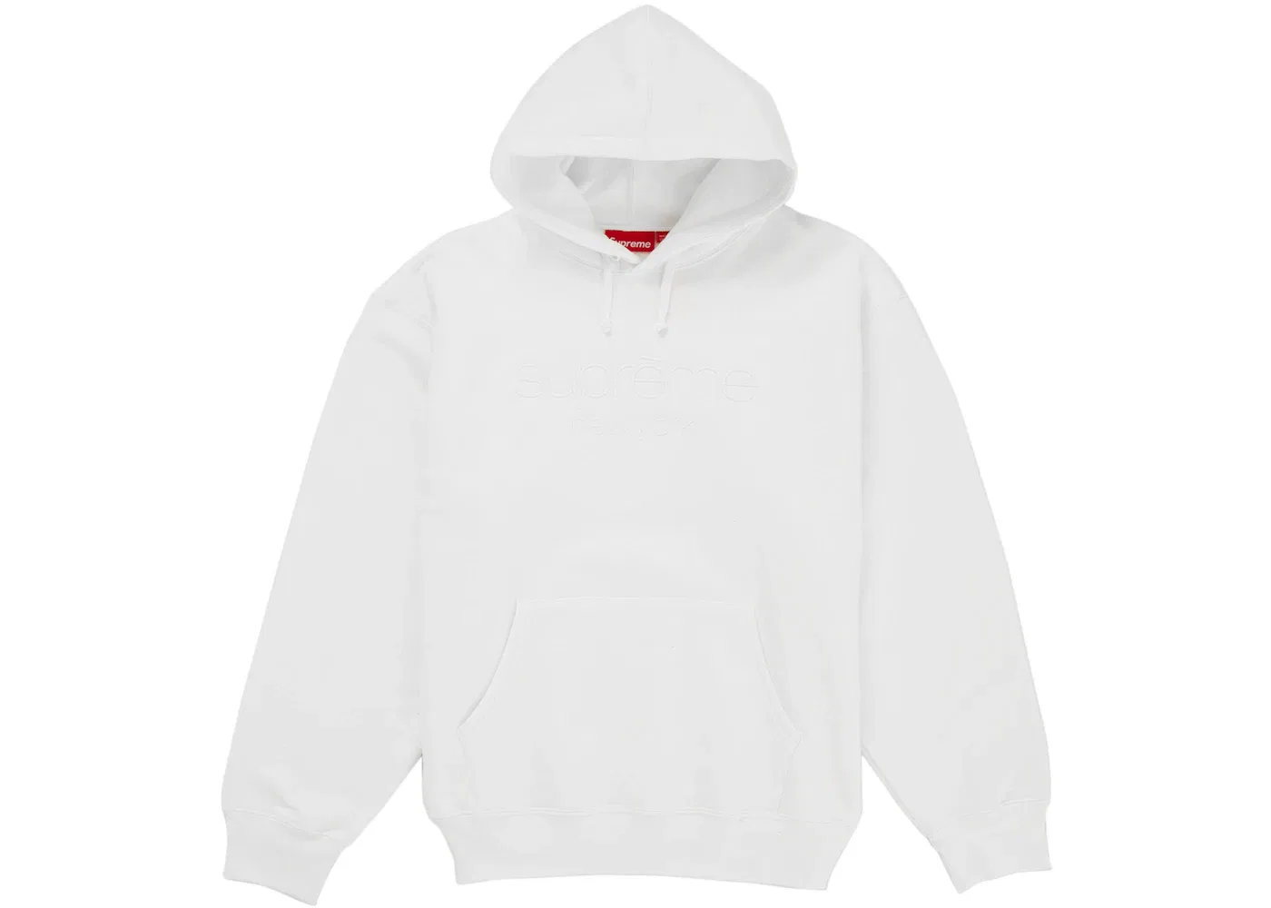 Мужской худи с принтом Supreme Classic Logo Supreme, White