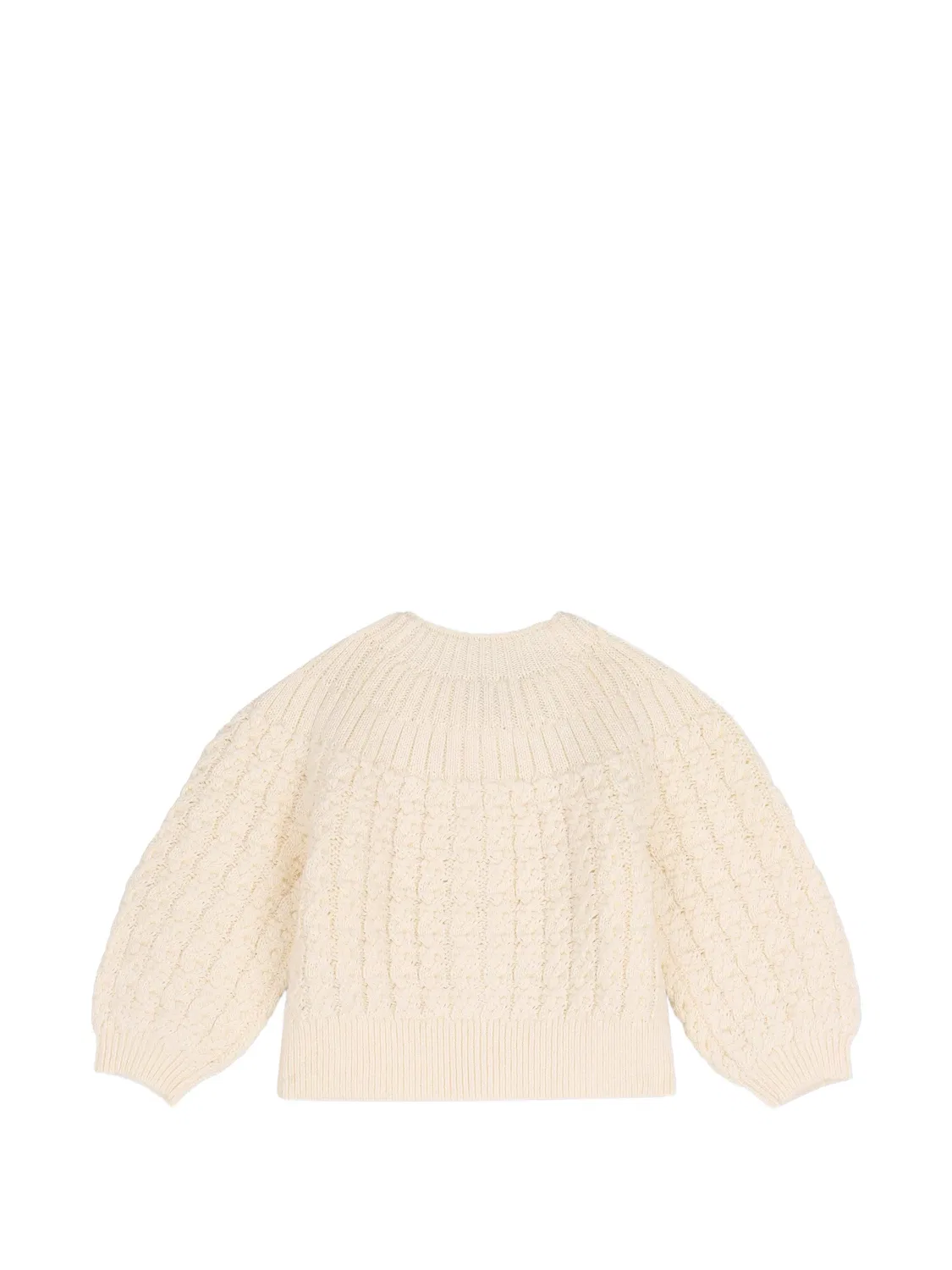 Кардиган фактурной вязки на пуговицах Chloé Kids, нейтральные цвета — фото 2