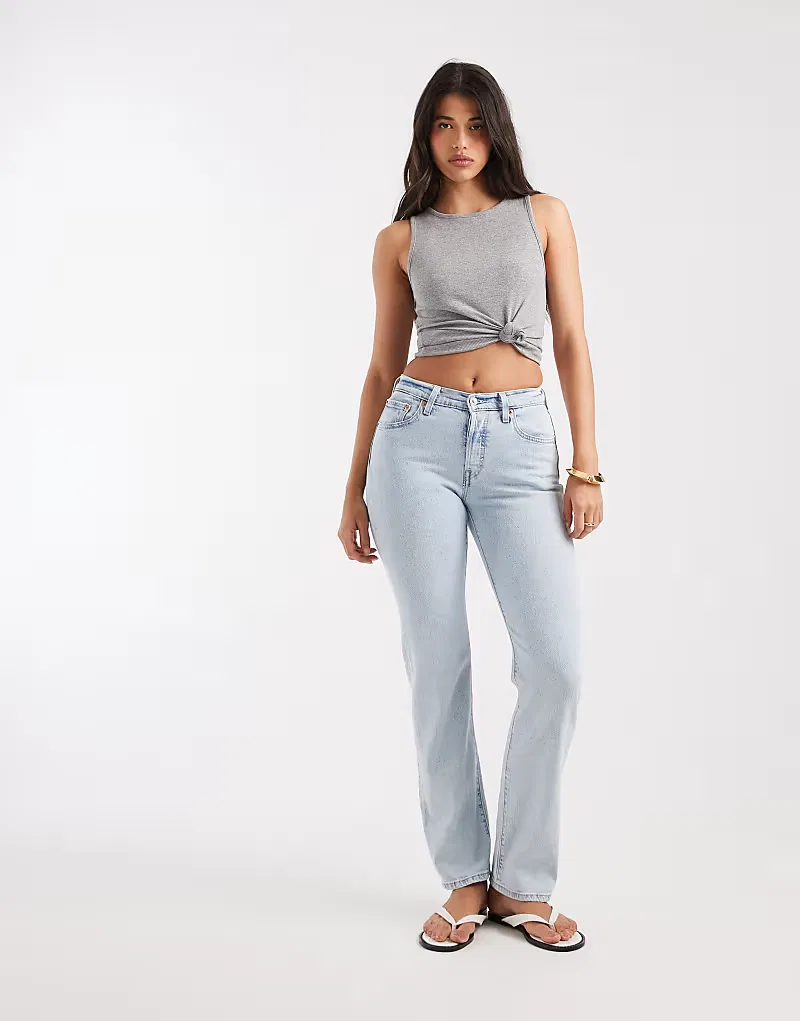 Джинсы Levi's 501 "песочные часы" с высокой посадкой и прямым кроем, светло-голубые