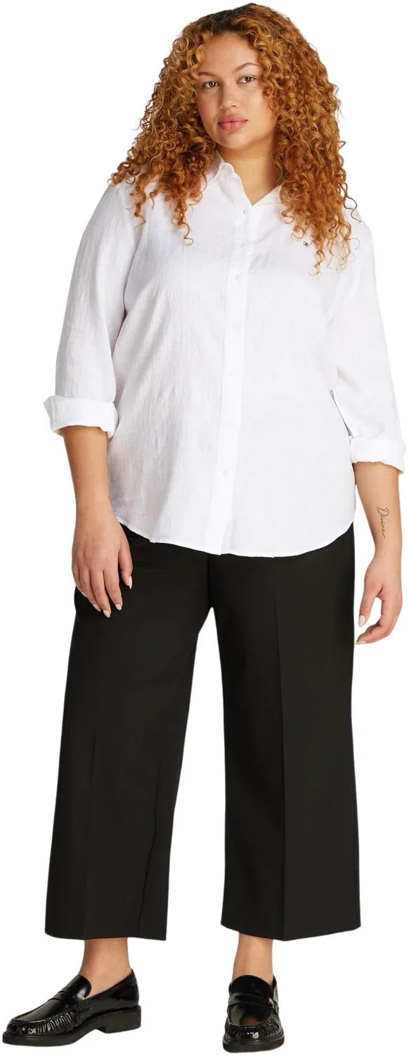 Женская рубашка из льна Relaxed Shirt Tommy Hilfiger, White (Th Optic White) — фото 4