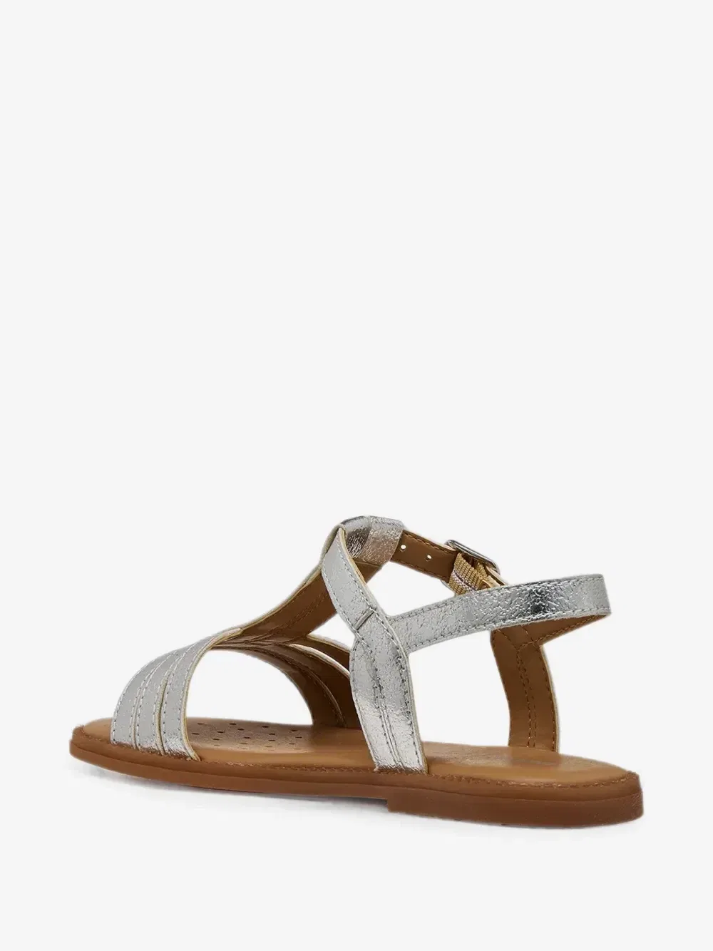 Босоножки Karly metallic T-bar Geox Kids, серебряный — фото 3