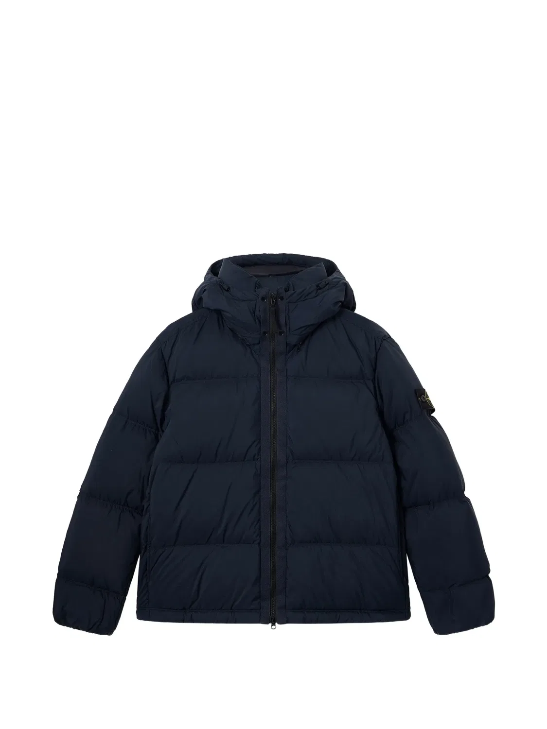 Пуховая куртка с капюшоном синяя Stone Island, синий