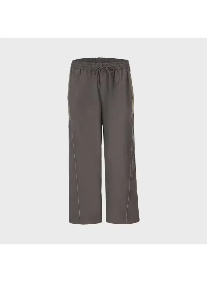 Брюки прямые на эластичном поясе с завязками Zara, дымчато-фиолетовый — фото 2