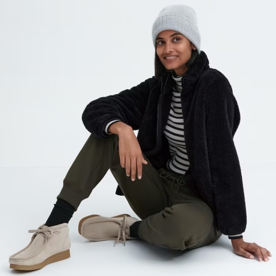 

Толстовка Uniqlo Fluffy Fleece Zipped, черный