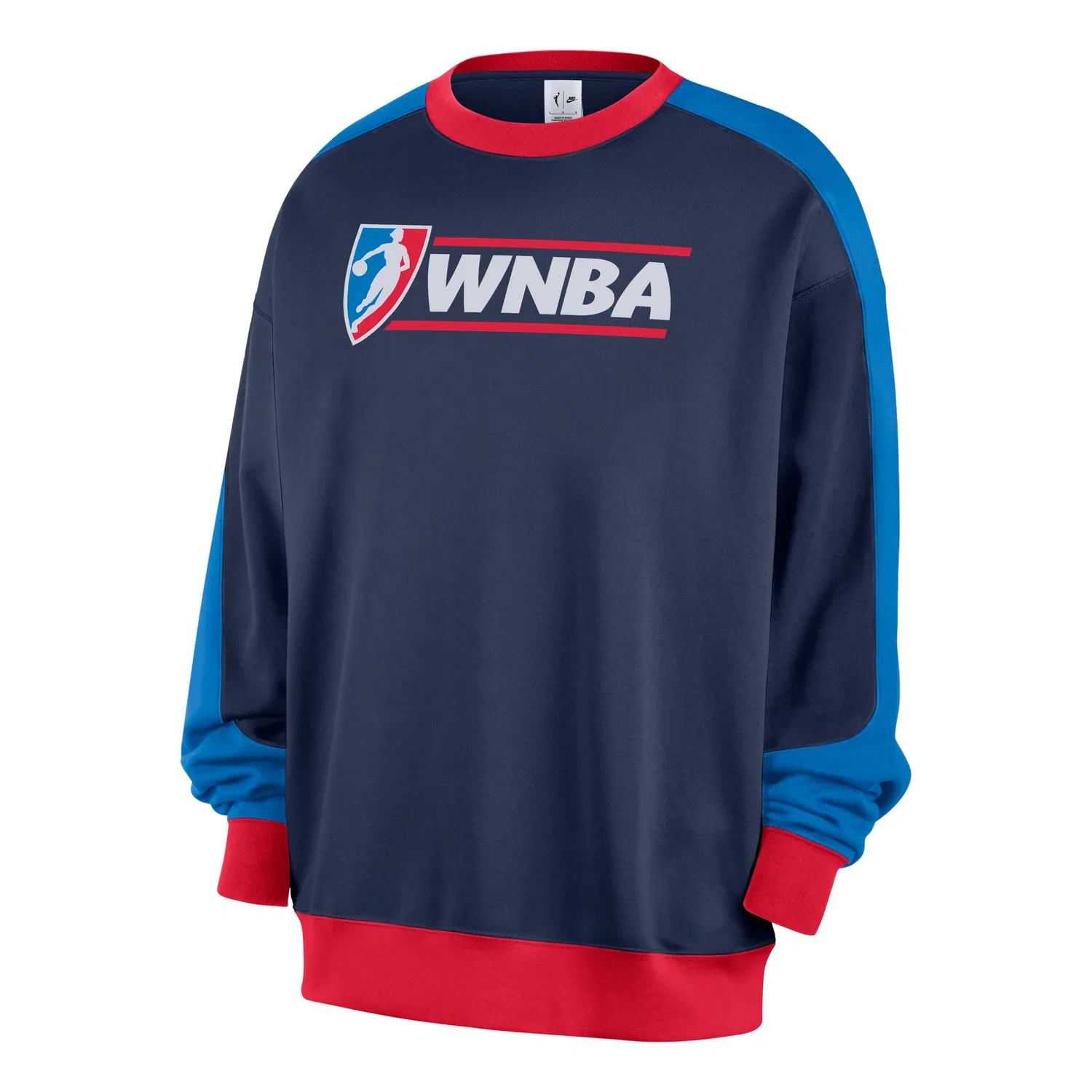 Мужская футболка WNBA 30th Fleece Crew 'Midnight Navy Action Red Light Photo Blue Whit Nike, Midnight Navy/Action Red/Light Photo Blue/White