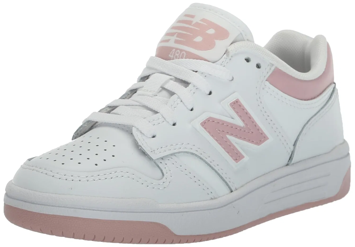 Детские кроссовки для мальчиков с кожаным верхом 480 Cm New Balance, White Pink