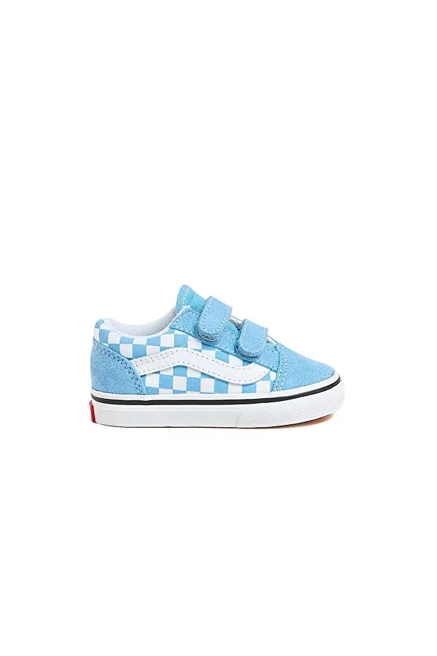 Детские кроссовки для девочек с принтом Old skool Vans, Blue Dama — фото 2