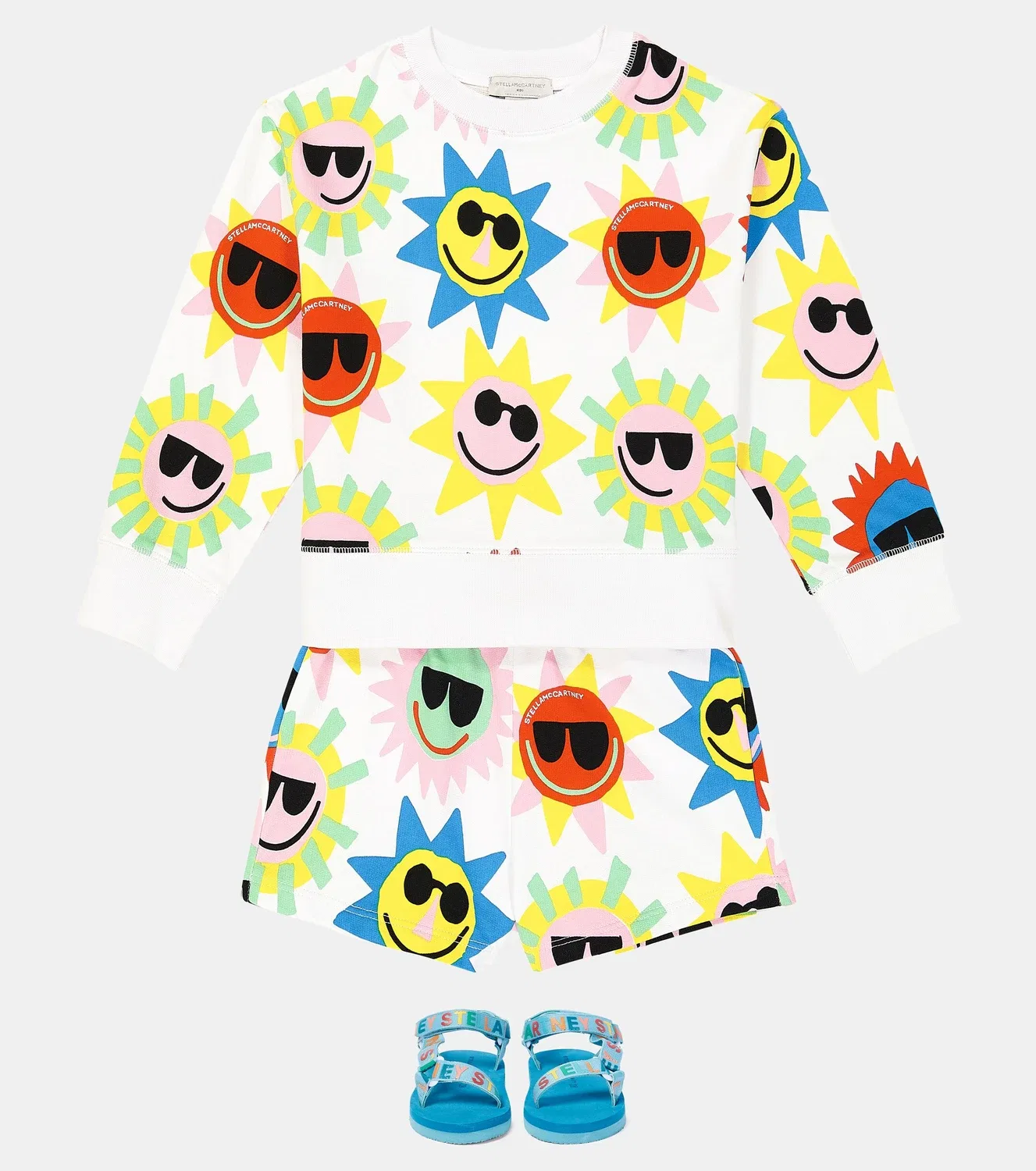 Комплект из свитшота и шорт с принтом Stella Mccartney Kids, белый — фото 2