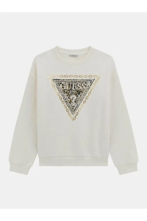 Детские свитшот для девочек с принтом Guess, White