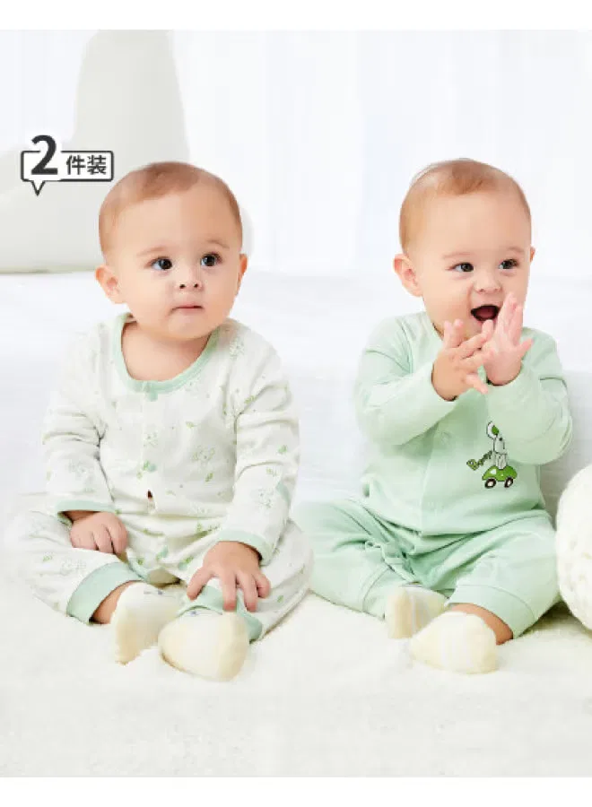 Боди-комбинезон хлопковый комплект 2 шт Bornbay, зеленый