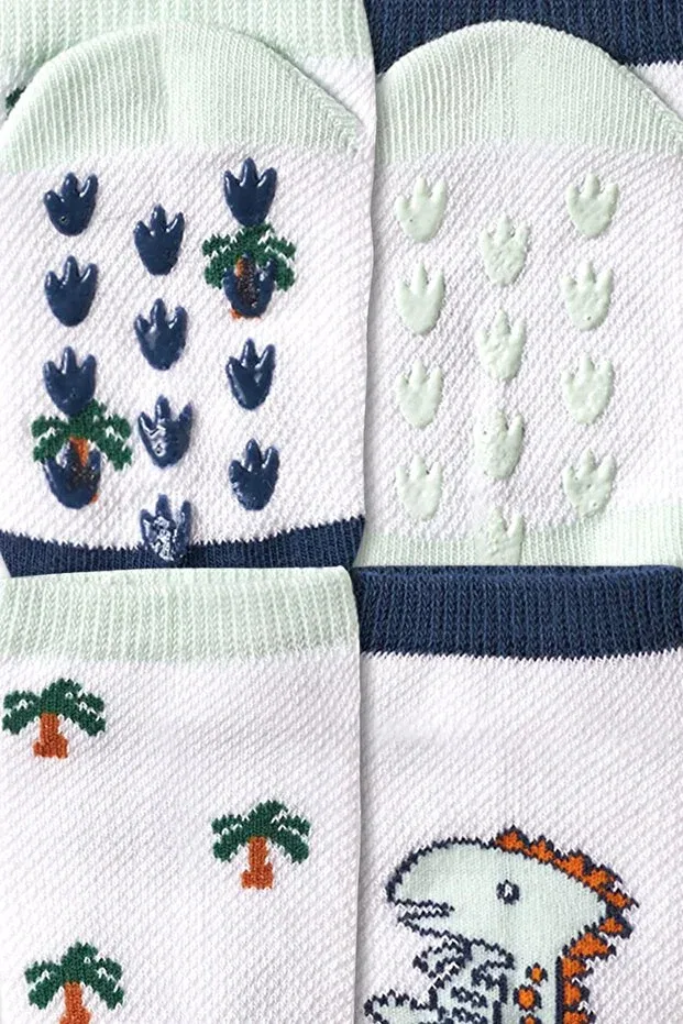Детские носочки-пинетки с принтом 2 шт. Baby dinosaur printed Katia&Bony, Blue — фото 2