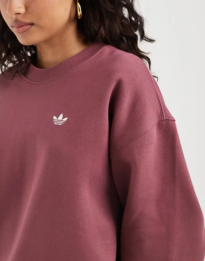 Свободная толстовка Adidas Originals в приглушенно-коричневом цвете — фото 4
