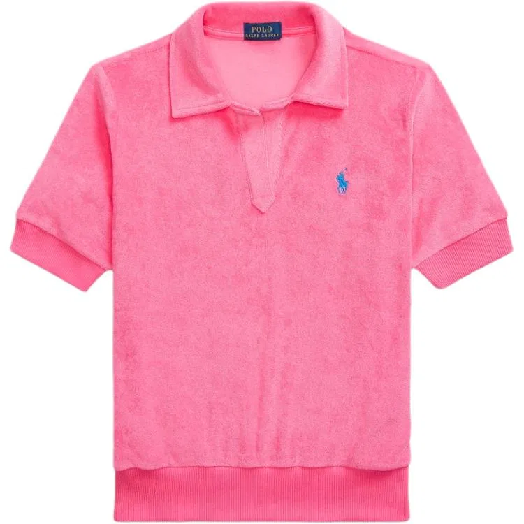 Женская футболка-поло хлопковая с коротким рукавом Polo Ralph Lauren, Pink