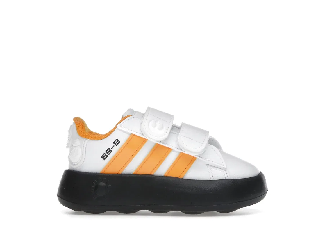 Детские кроссовки с принтом Star Wars Adidas Grand Court 2.0, Cloud White Crew Orange Core Black