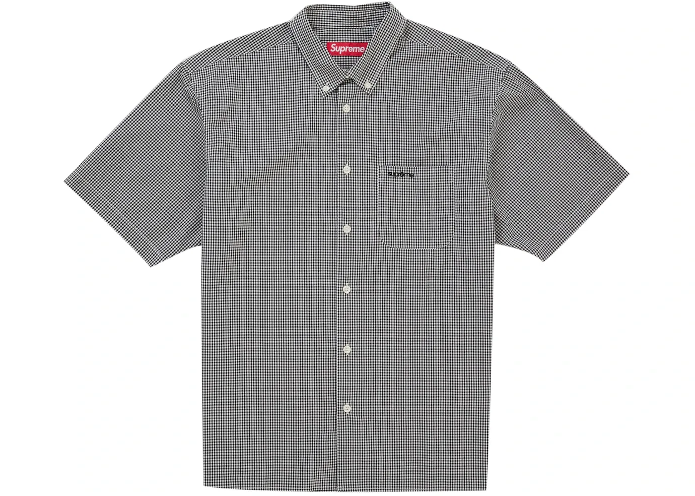 Мужская рубашка с коротким рукавом в клетку Supreme, Black