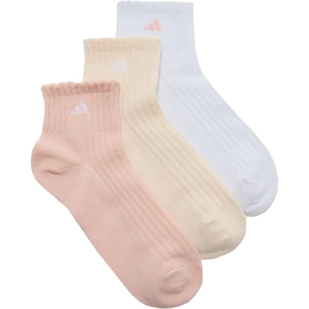 Женские спортивные носки до щиколотки комплект из 3 штук Adidas, Blush Pink/Wonder White/White