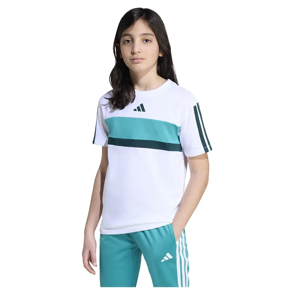 Детская футболка с коротким рукавом Tiberio 3 Stripes Adidas, White