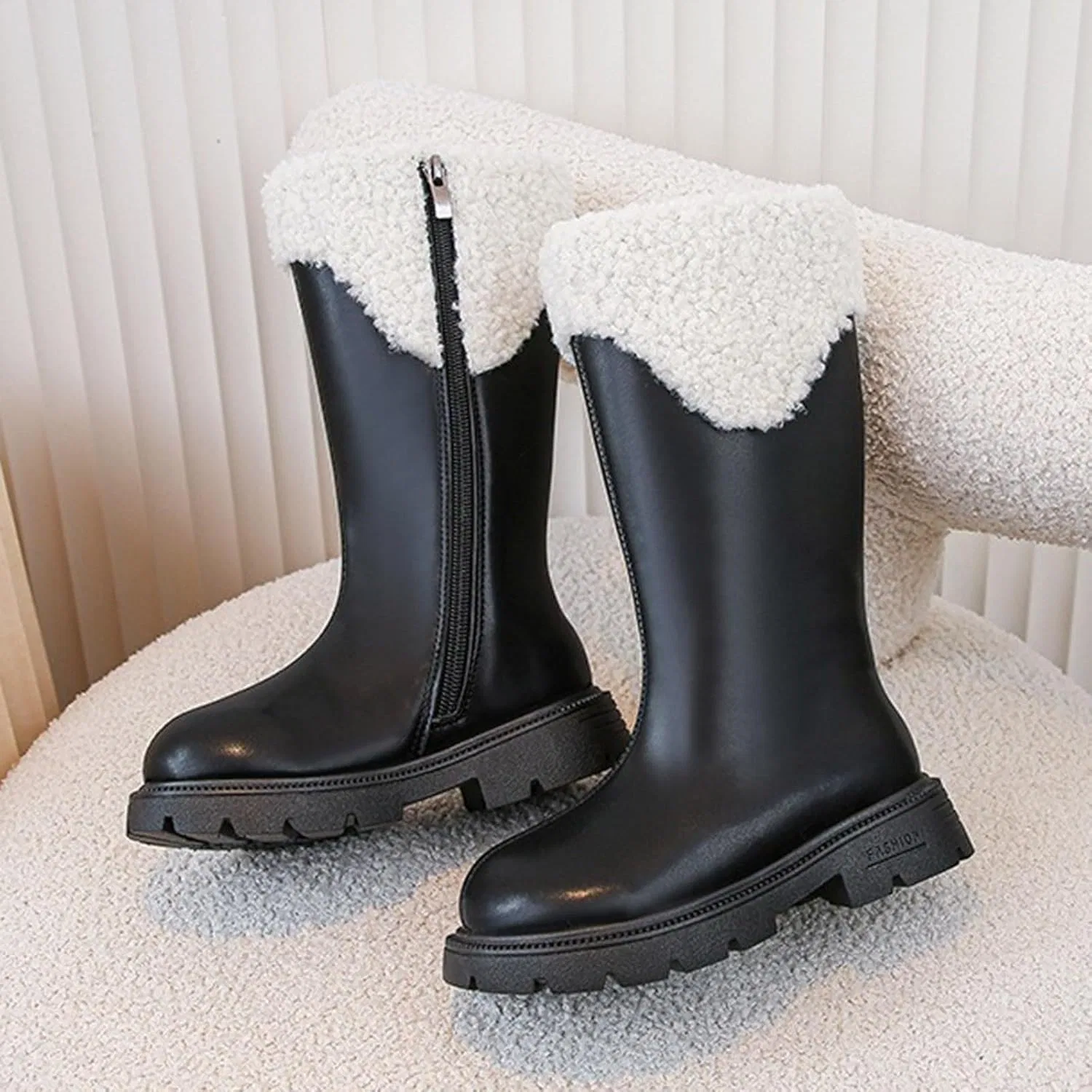 Детские сапоги для девочек с принтом Cowgirl, модель Fall Winter Cowgirl Boots, Black — фото 4