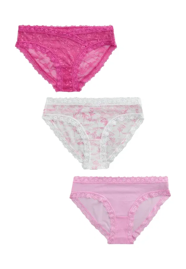 Трусы комплект 3 шт Body-hugging Next pink white, белый/розовый