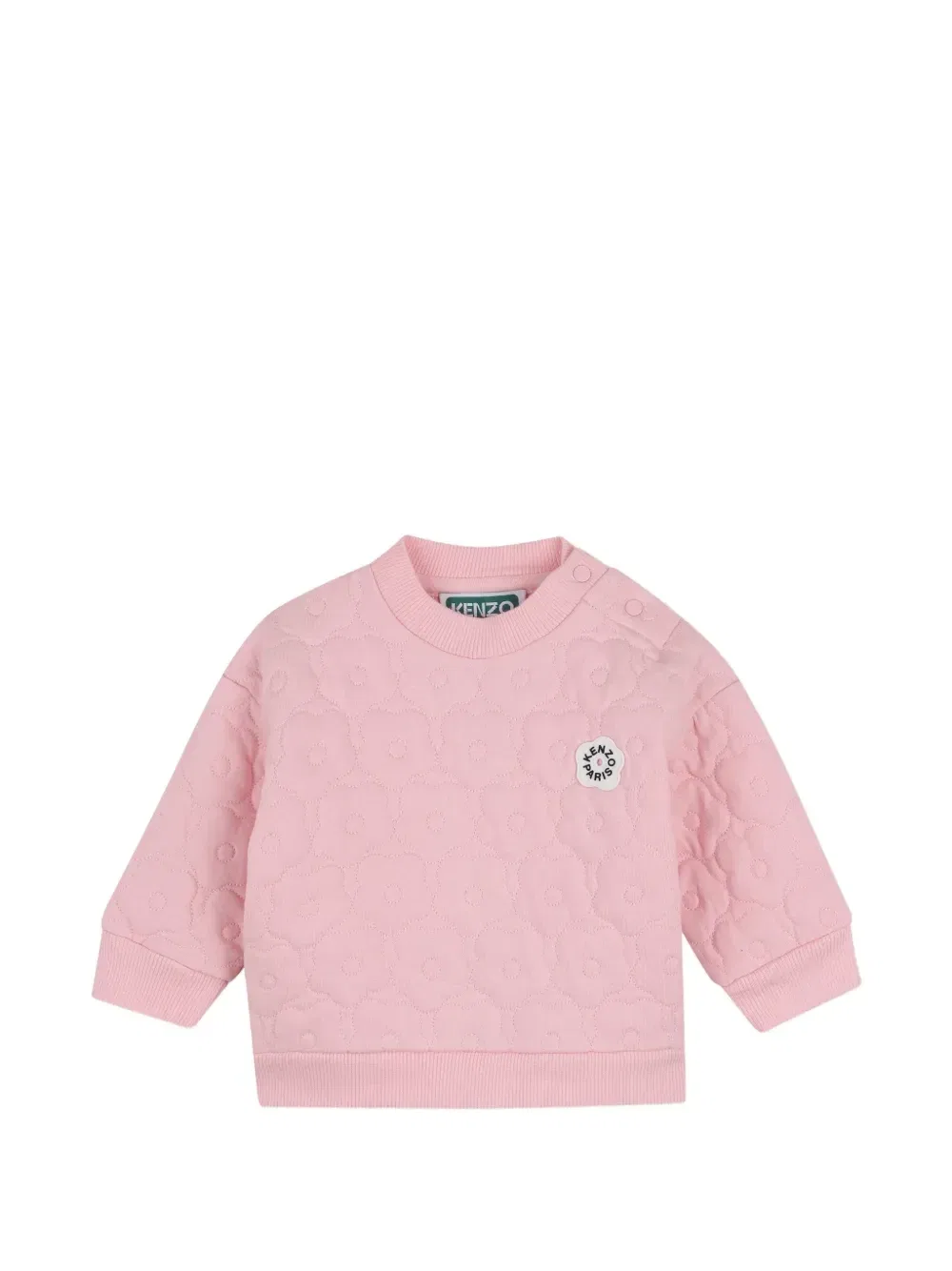 Стеганый спортивный костюм с цветочным узором Kenzo Kids, розовый — фото 3