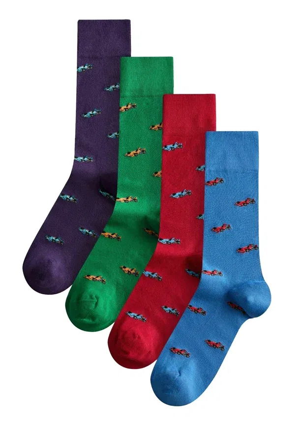 Носки 4 пары хлопок Signature pattern socks Next red, green, красный/синий/зеленый