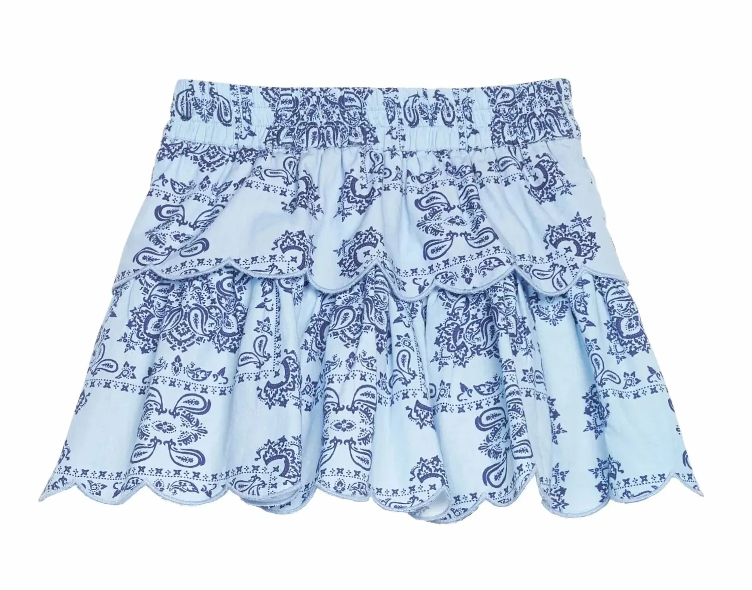 Детская юбка-шорты с двумя ярусами и оборками Bisby, Boho Blue