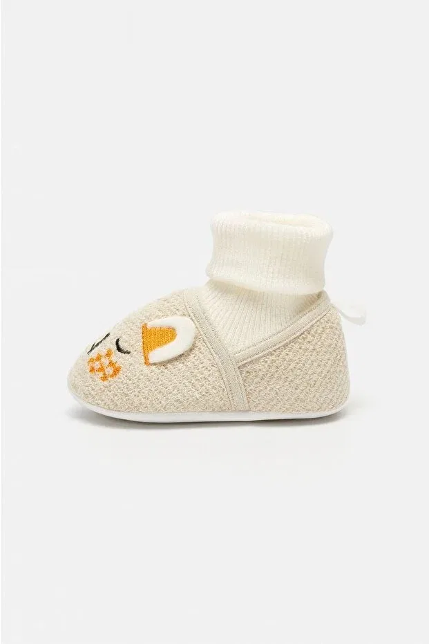 Детские пинетки вязаные для новорожденных Minissa Baby Kids, Beige — фото 3