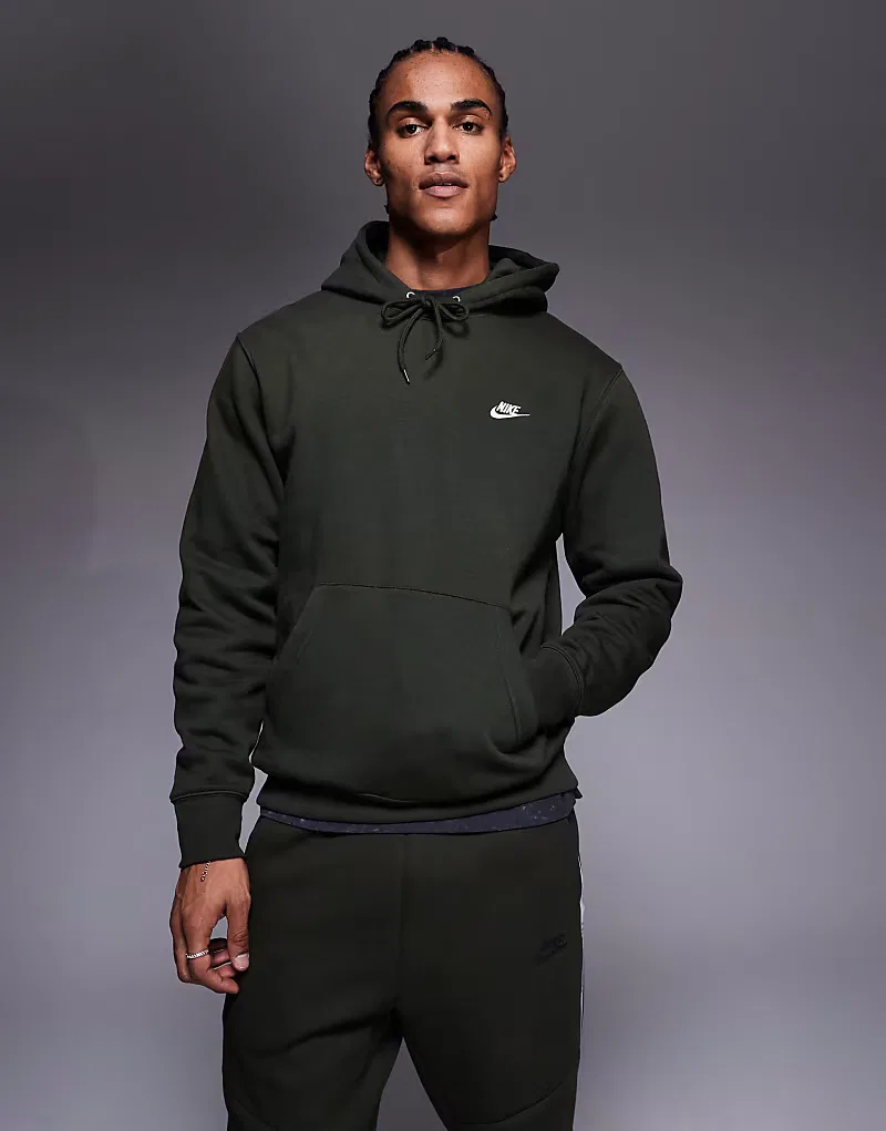 Худи Nike Club темно-зеленый