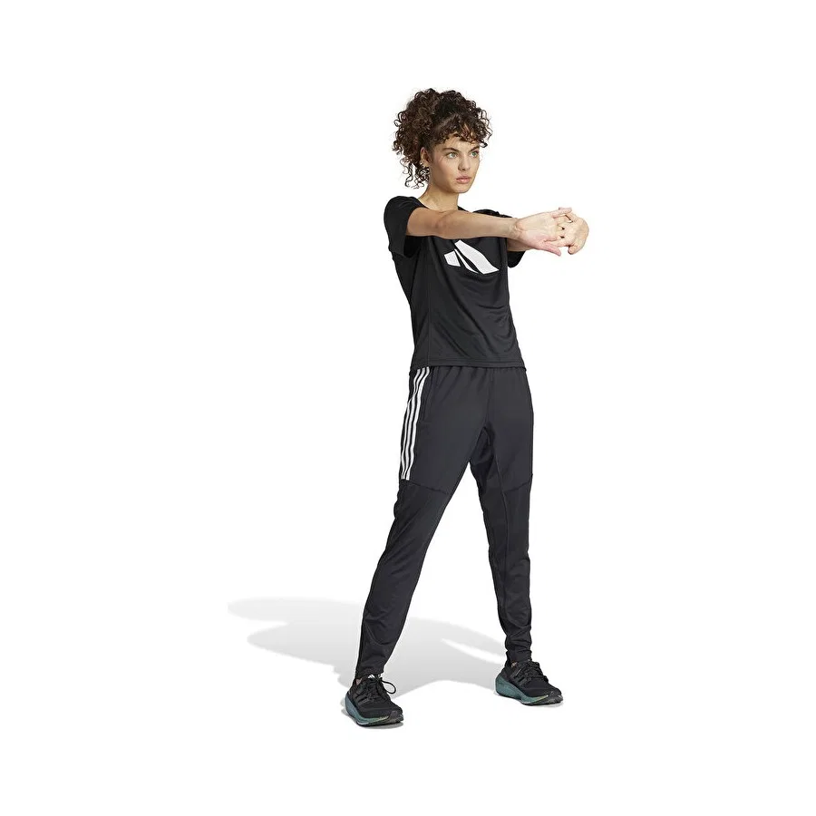 Женские спортивные штаны с принтом Own the Run 3 Stripes adidas, Черный — фото 3