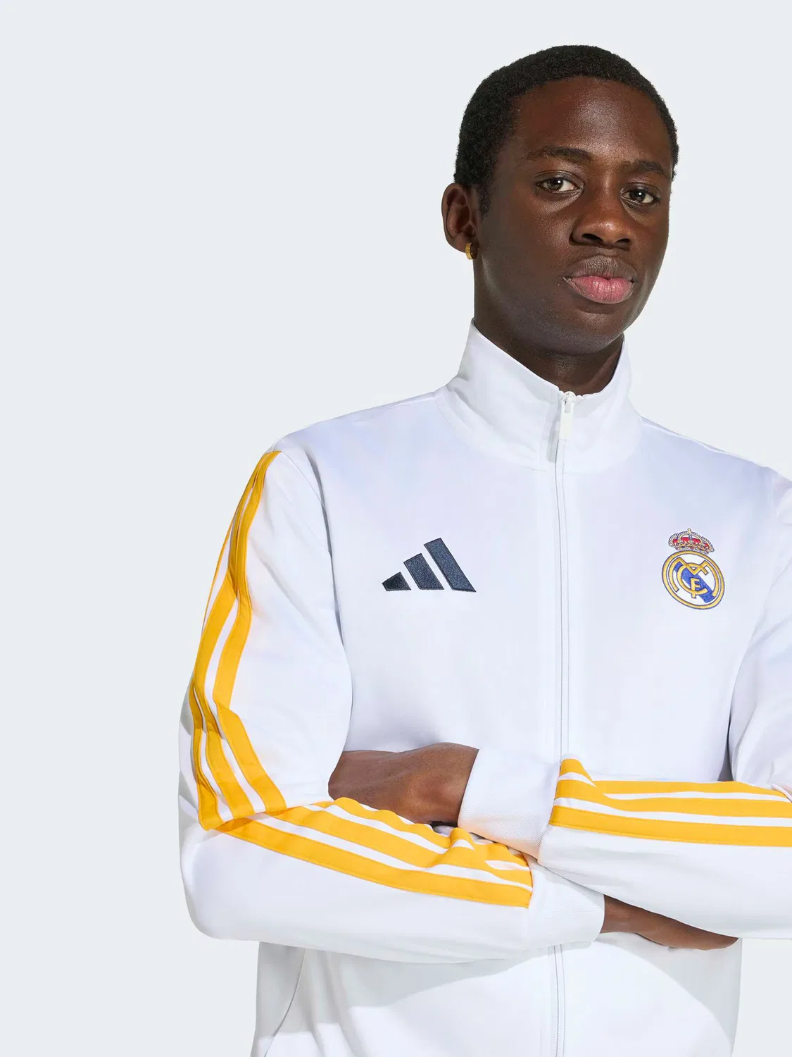 Спортивная толстовка на молнии Adidas Performance REAL DNA белого цвета — фото 2