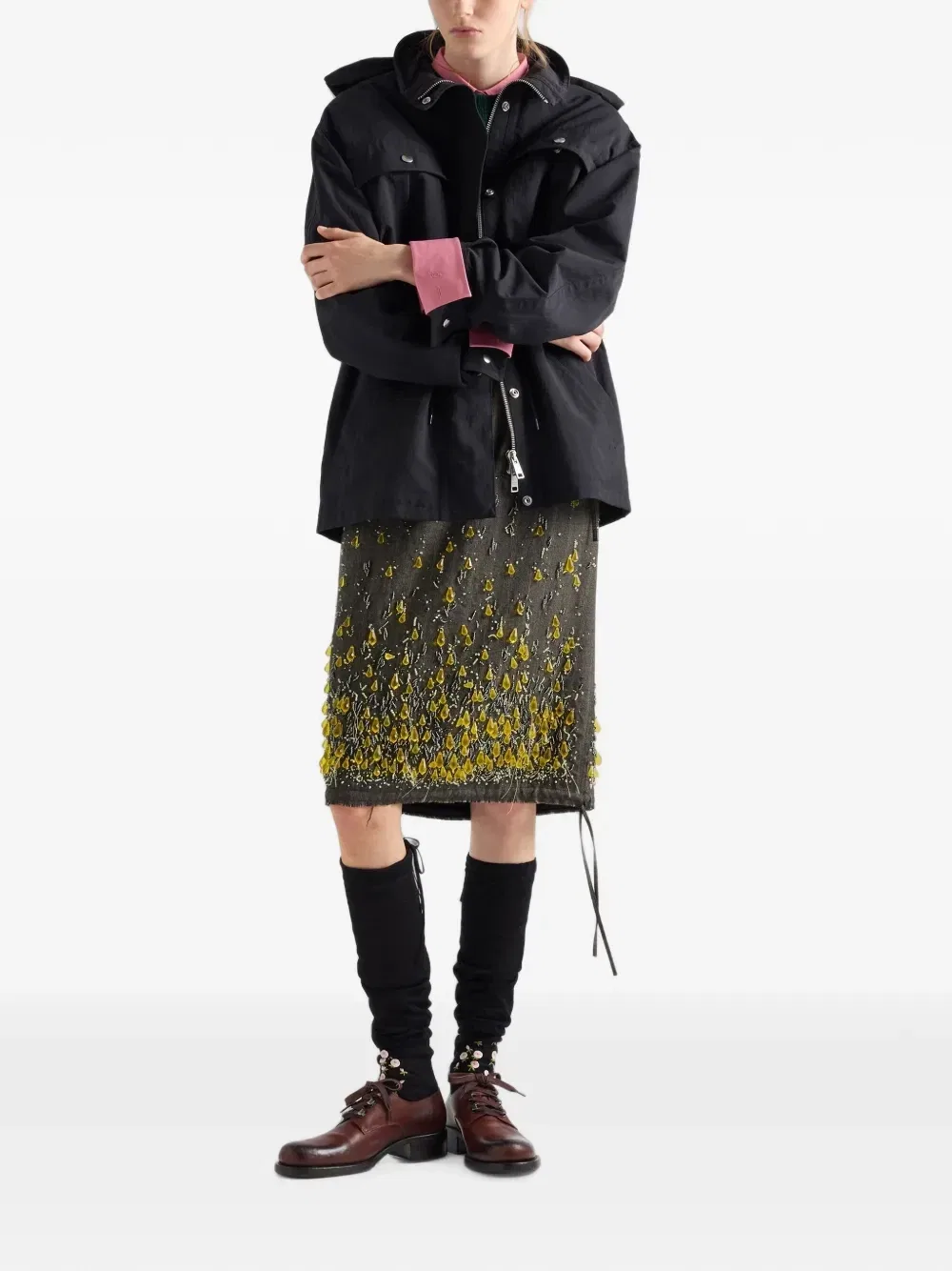 Куртка-парка из технической ткани Prada, черный — фото 2