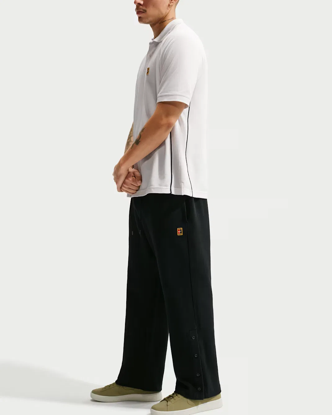 Мужские брюки из французской махровой ткани с открытым низом Nike Club Rules, Black/Obsidian/Black/Black — фото 4