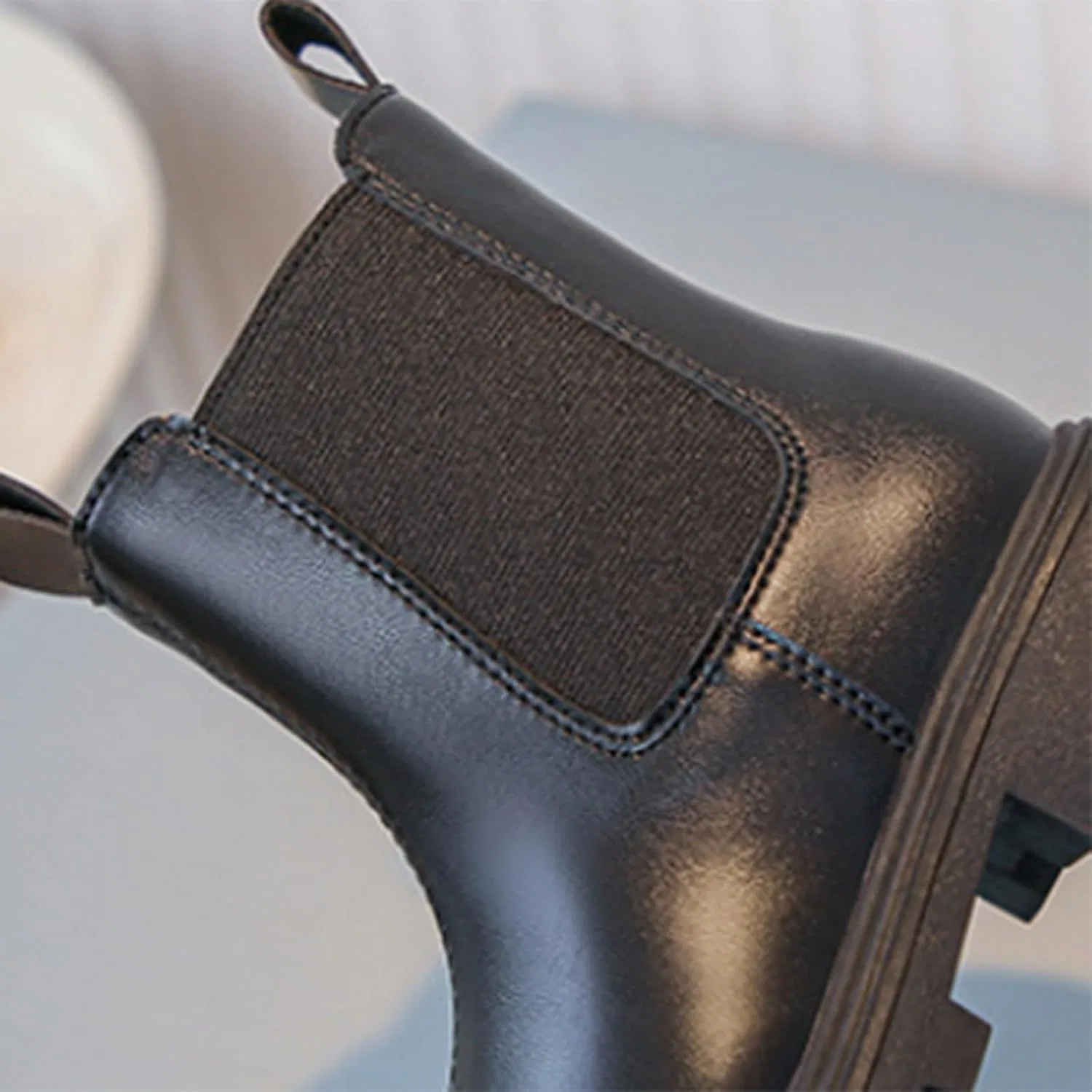 Детские ботинки для девочек с молнией сбоку, модель Combat Dress Boots, Black — фото 2