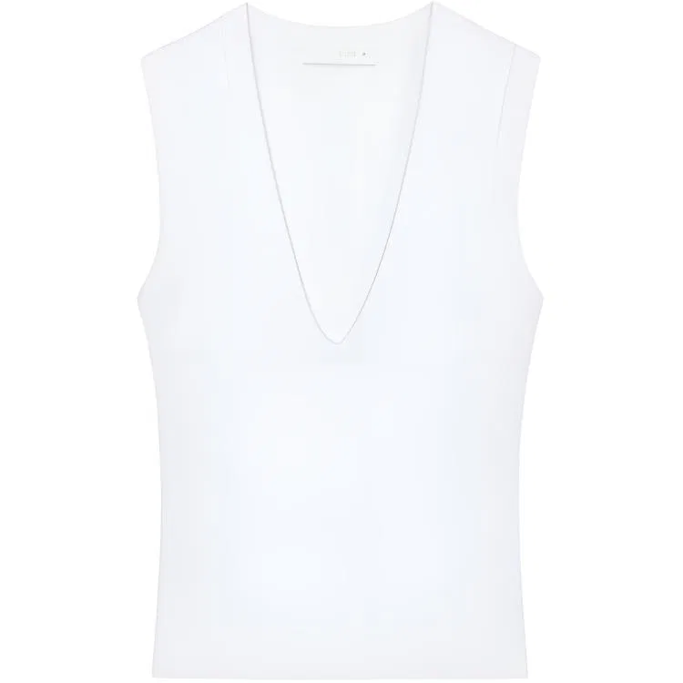 Женский топ без рукавов с V-образным вырезом ZARA, White