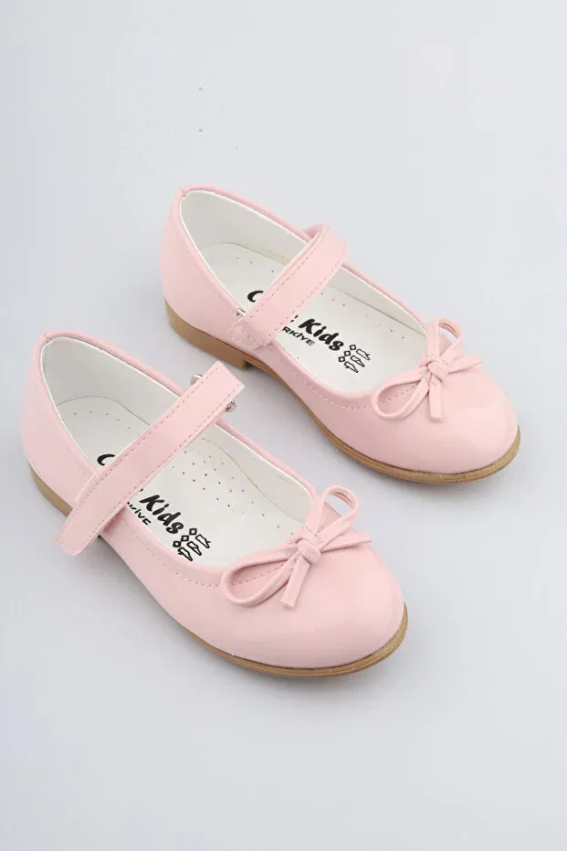 Детские балетки для девочек с бантом Moon Glow, Pink Patent Leather